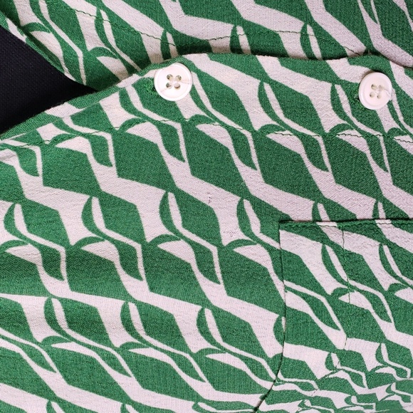 ZARA Green geometric print long sleeve dress size small - Picture 5 of 7